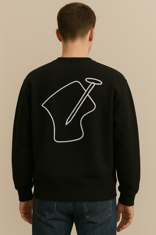 Spica sweat shirt met spijker en kwartier logo lijnart