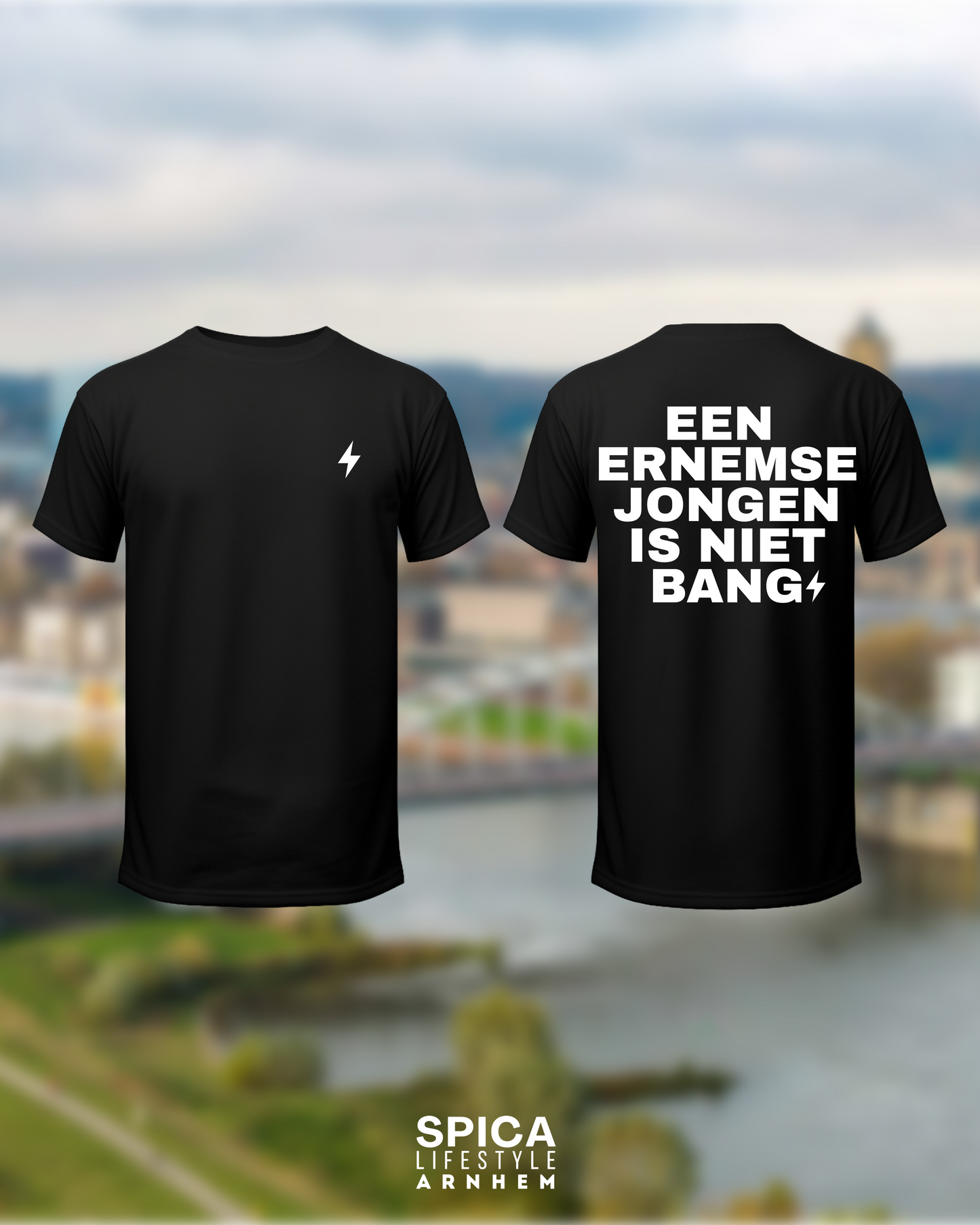 Een_Ernemse_jongen_is_niet_bang_bliksem_basic shirt van organisch katoen