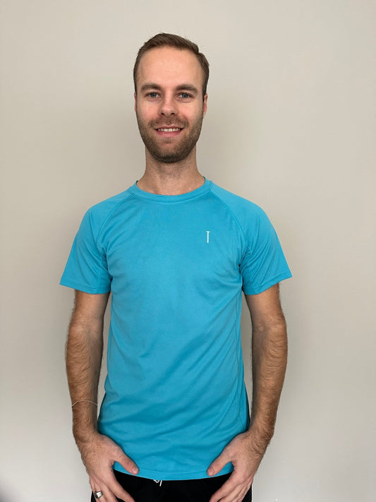 Spica sport shirt turquoise met witte spijker - Spica Lifestyle Arnhem